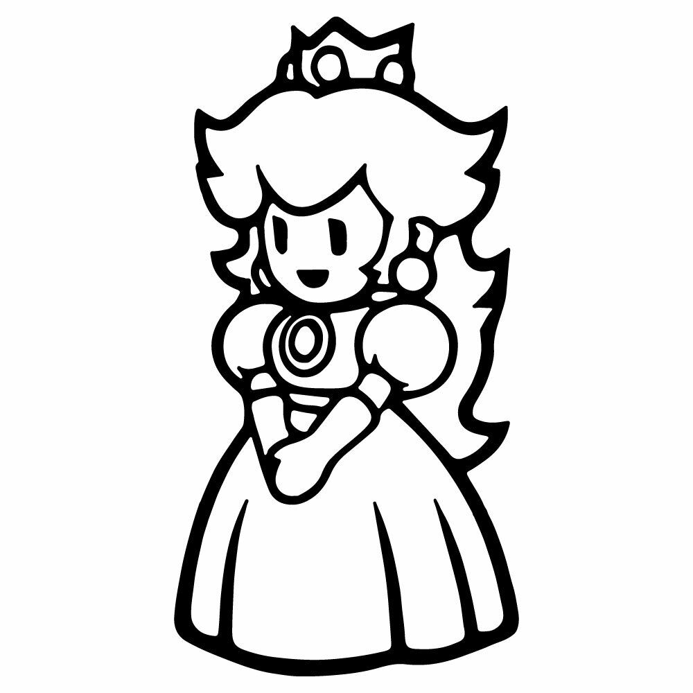 Princess peach vinyl decal sticker car window laptop super mario nes nintendo