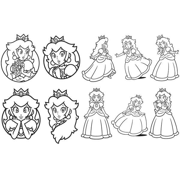 Princess peach svg super mario svg mario bros for cricut