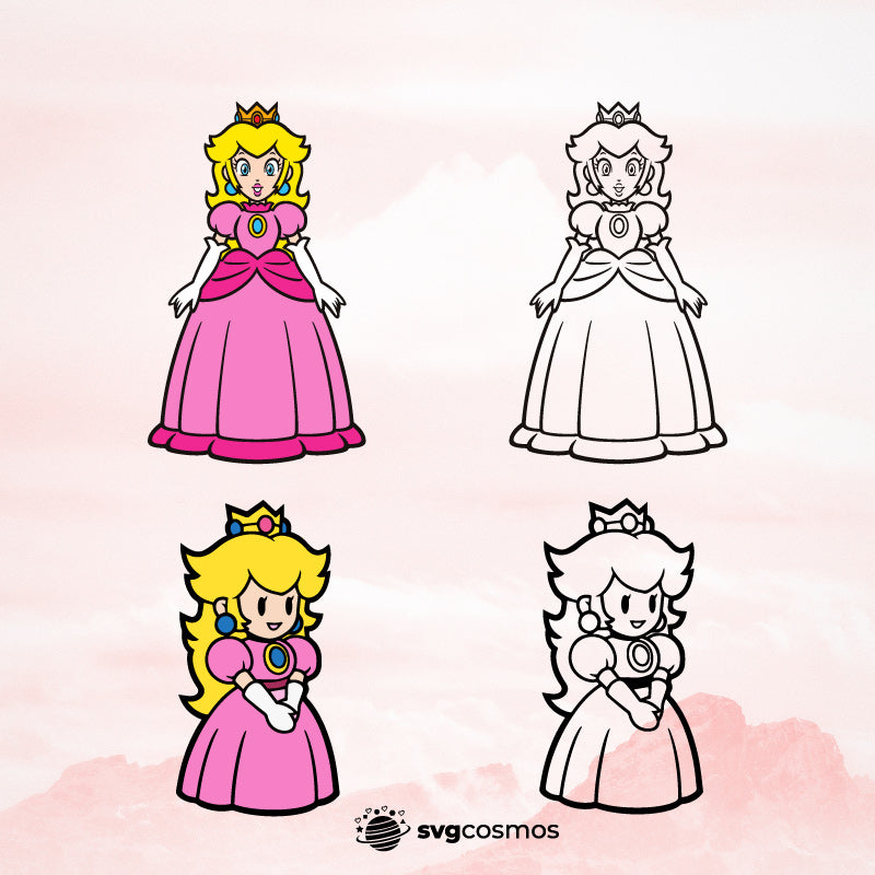 Princess peach vector svg cricut â