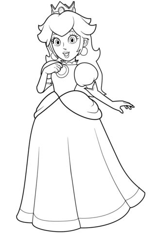 Pretty princess peach coloring page free printable coloring pages disney princess coloring pages princess coloring pages super mario coloring pages