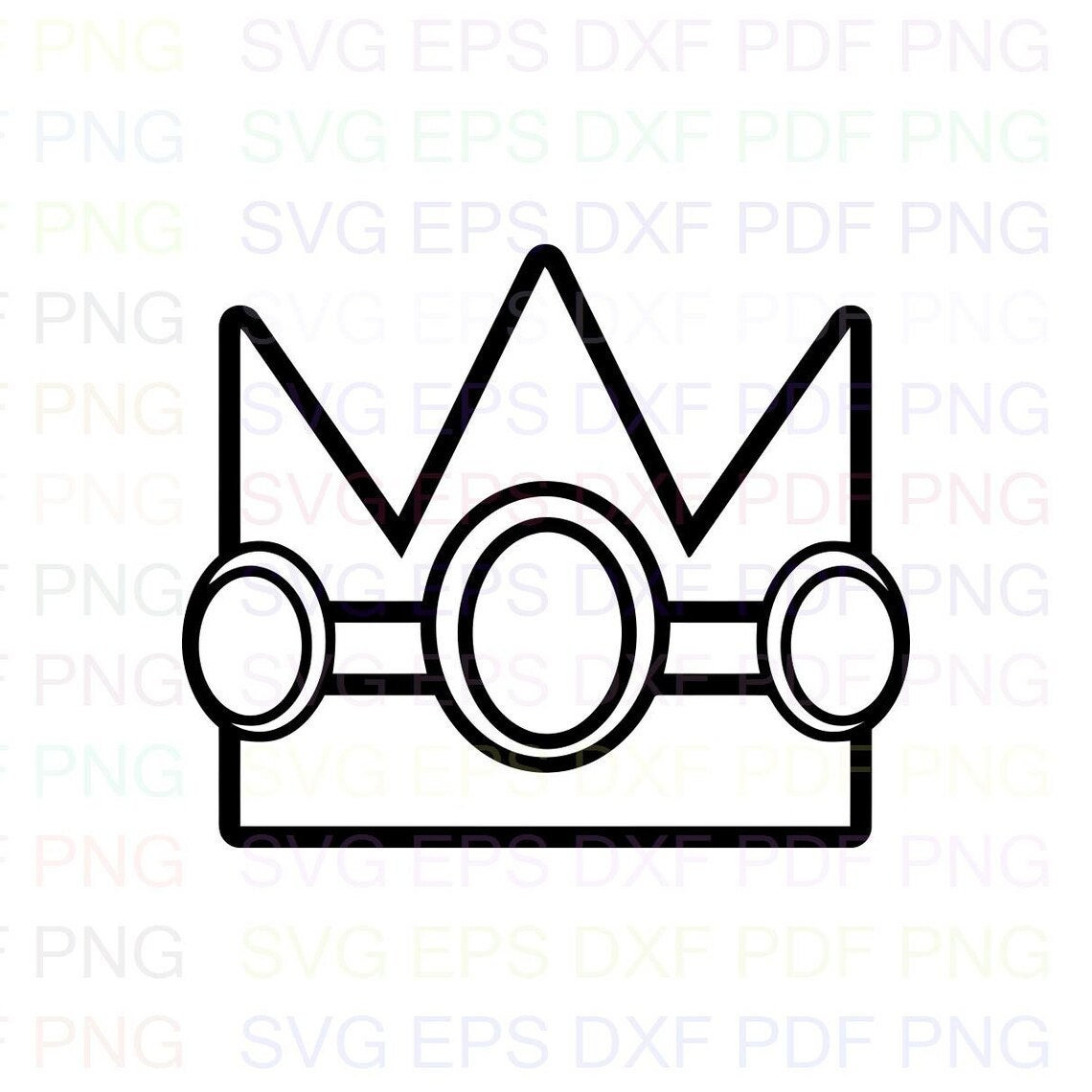 Princesspeachcrown outline svg dxf eps pdf png cricut cutting file vector clipart instant download instant download