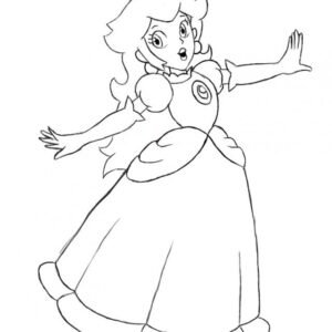 Princess peach coloring pages printable for free download