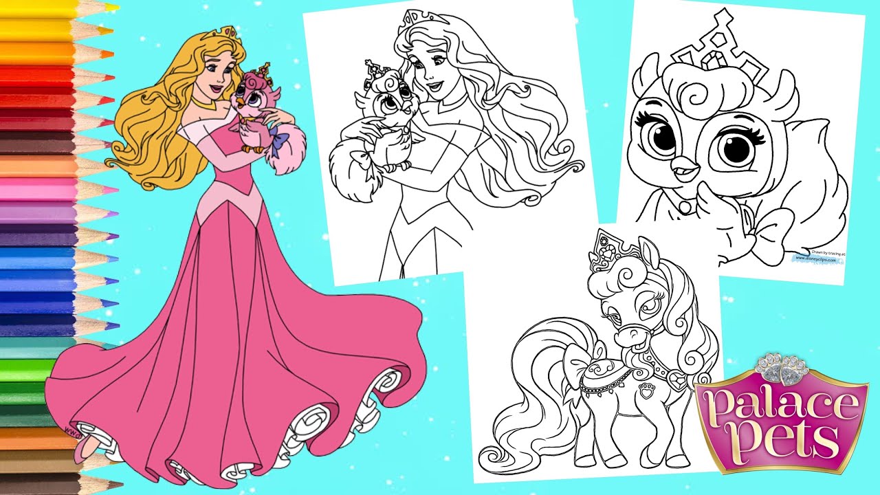 Coloring disney princess aurora fern bloom