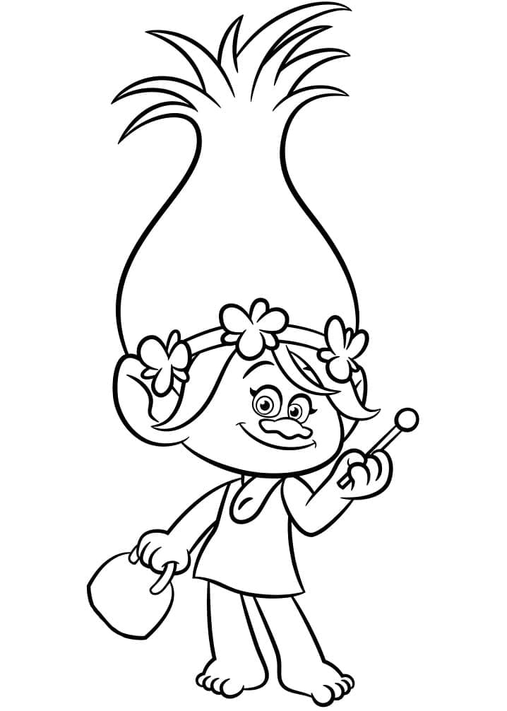 Printable princess poppy coloring page