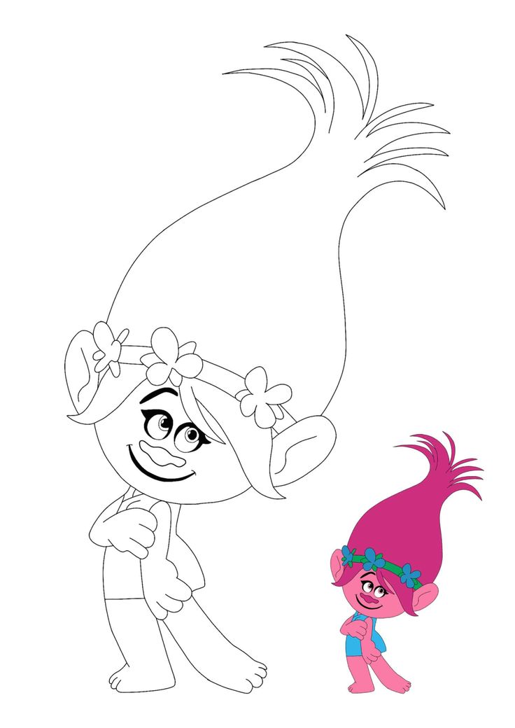 Princess poppy coloring pages