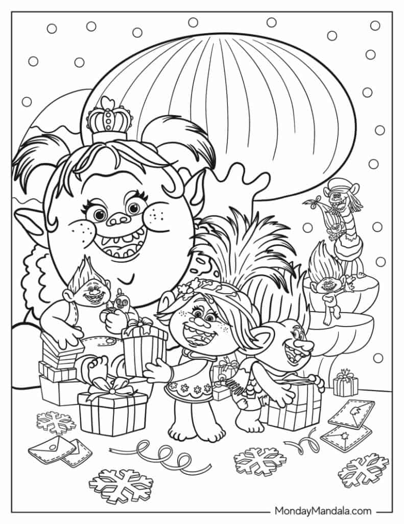 Trolls coloring pages free pdf printables