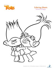 Trolls coloring pages and printable activity sheets and a movie review