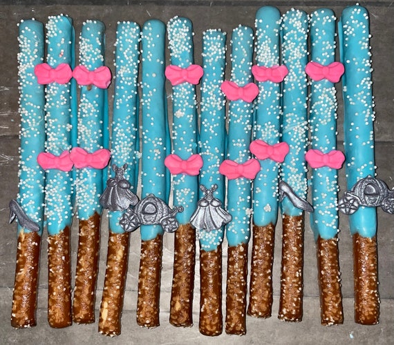 Cinderella princess chocolate pretzel rods