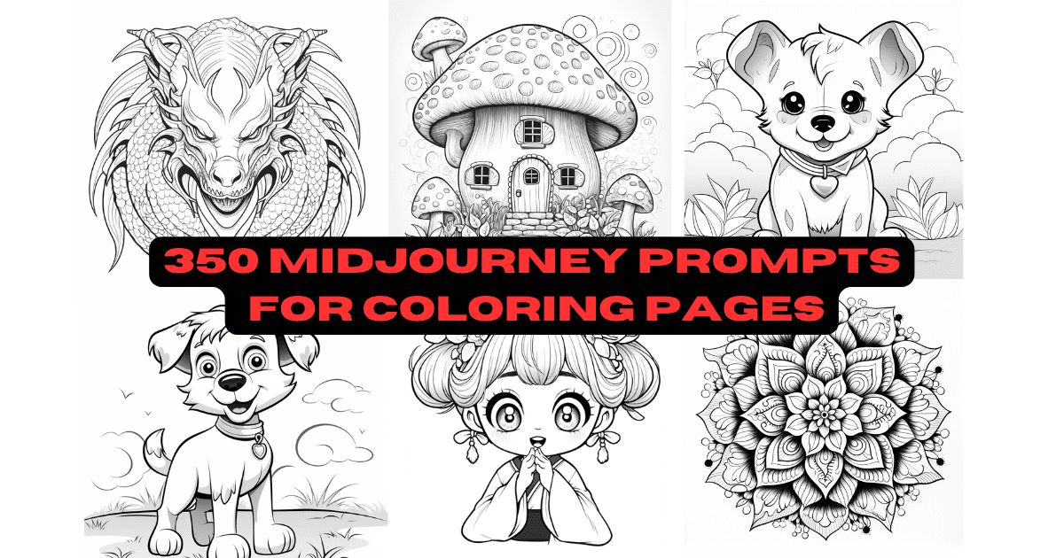 Midjourney prompts for coloring pages