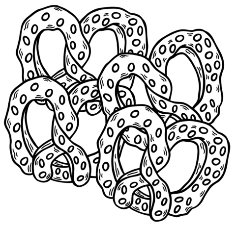 Pretzels coloring page free printable coloring pages