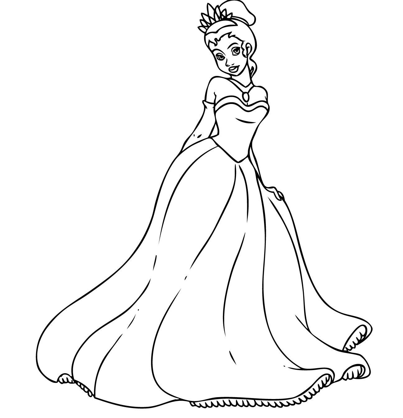 Free printable princess tiana coloring pages for kids