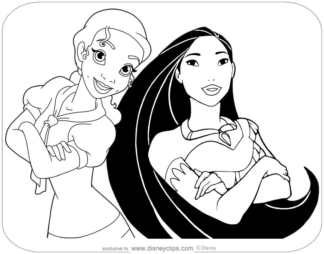 Disney princess coloring pages pdf printables