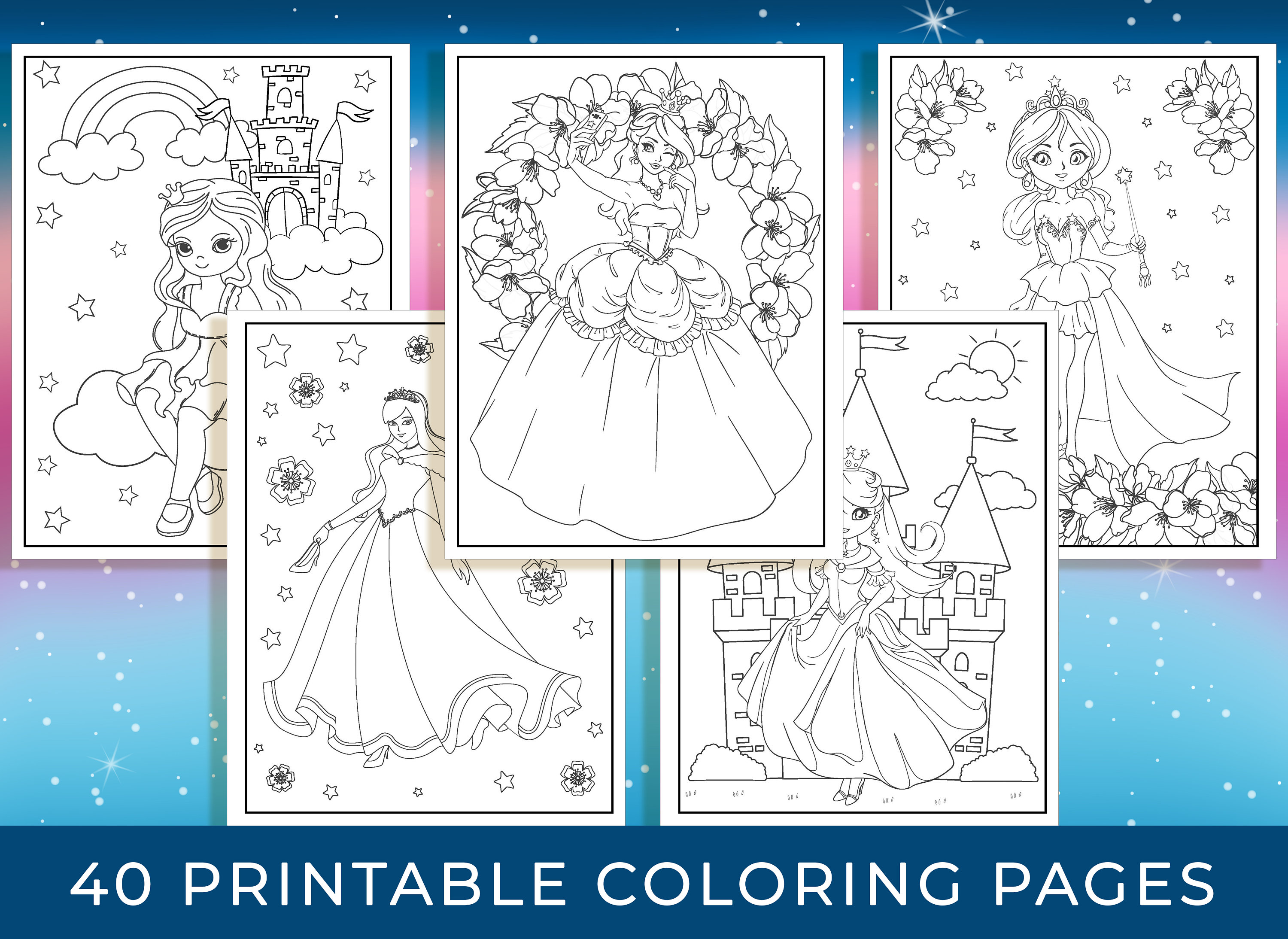 Princess coloring pages printable princess coloring pages for girls teens kids princess birthday party activity kids birthday party