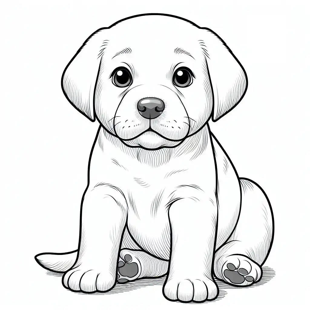 Free printable baby puppy loring pages for kids