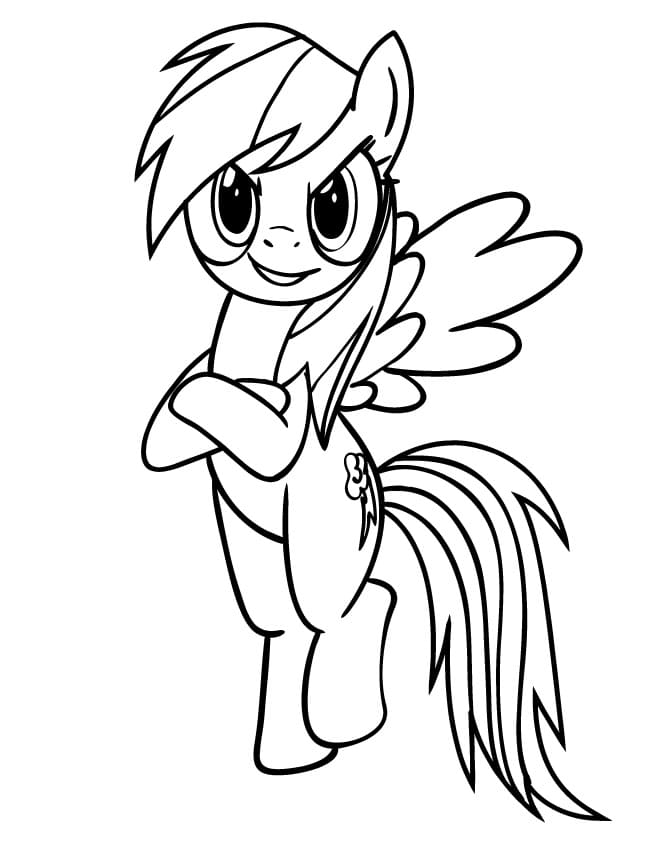 Printable rainbow dash my little pony coloring page