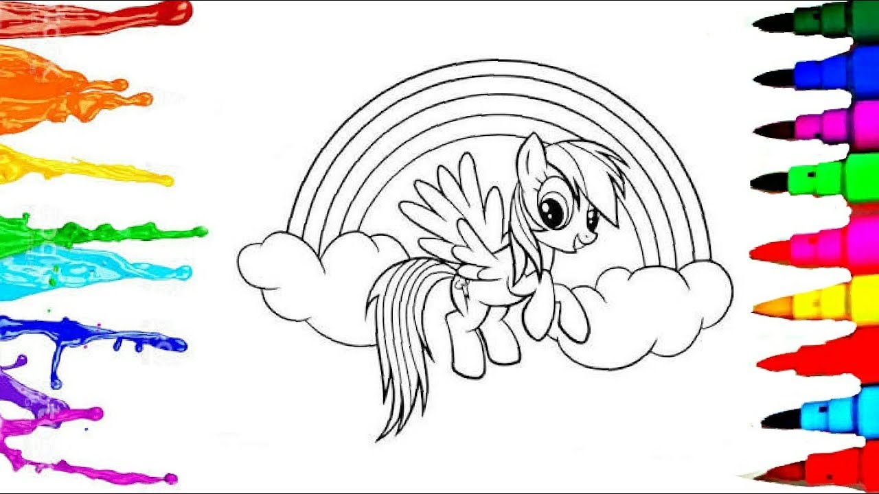 Mlp princess rainbow dash coloring book coloring pages for children l how to color learn colors