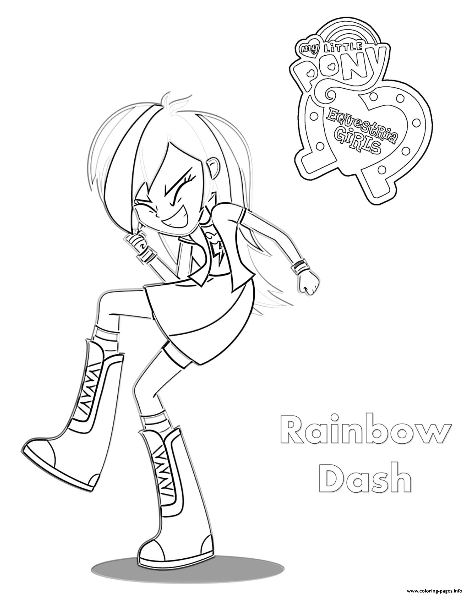 My little pony rainbow dash coloring page printable