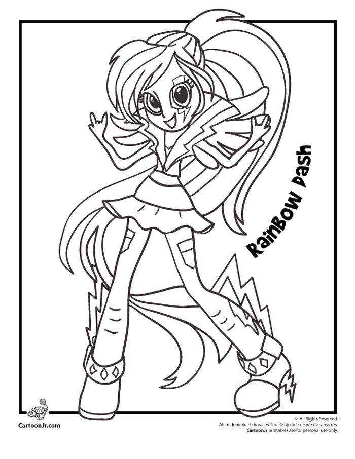 Get this equestria girls coloring pages rainbow dash