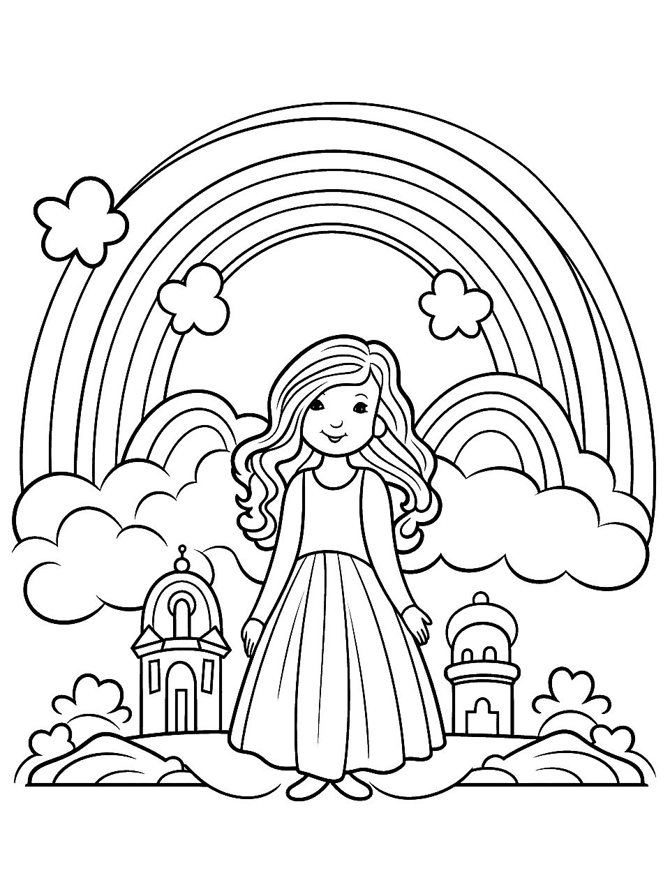 Rainbow coloring pages free printable sheets