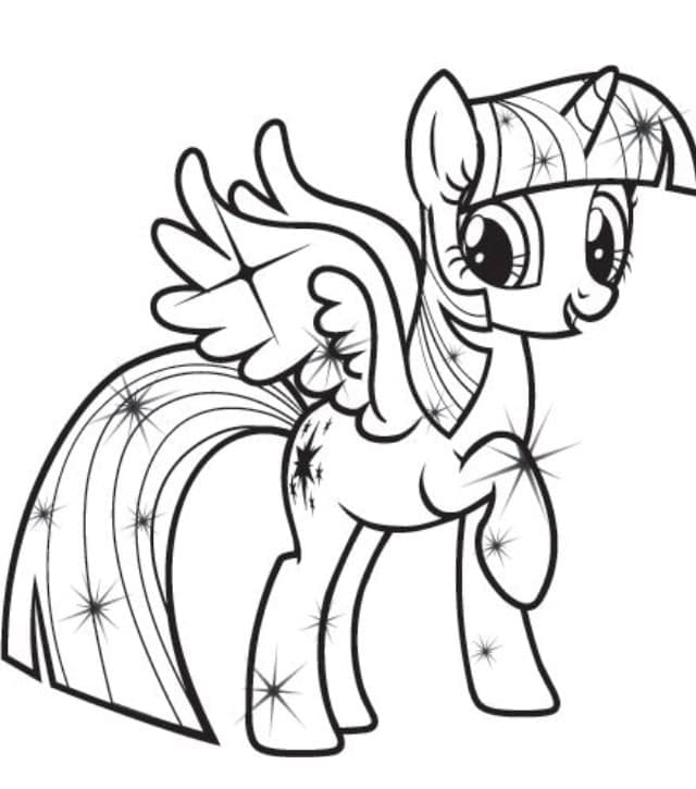 Lovely twilight sparkle my little pony coloring page