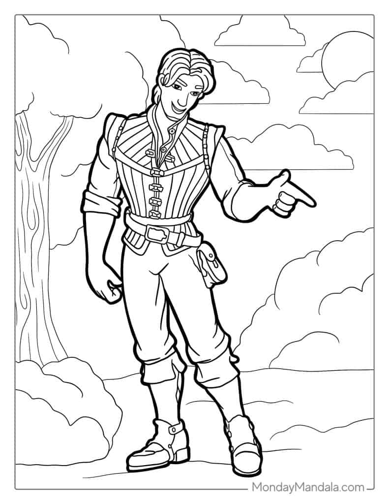 Tangled coloring pages free pdf printables