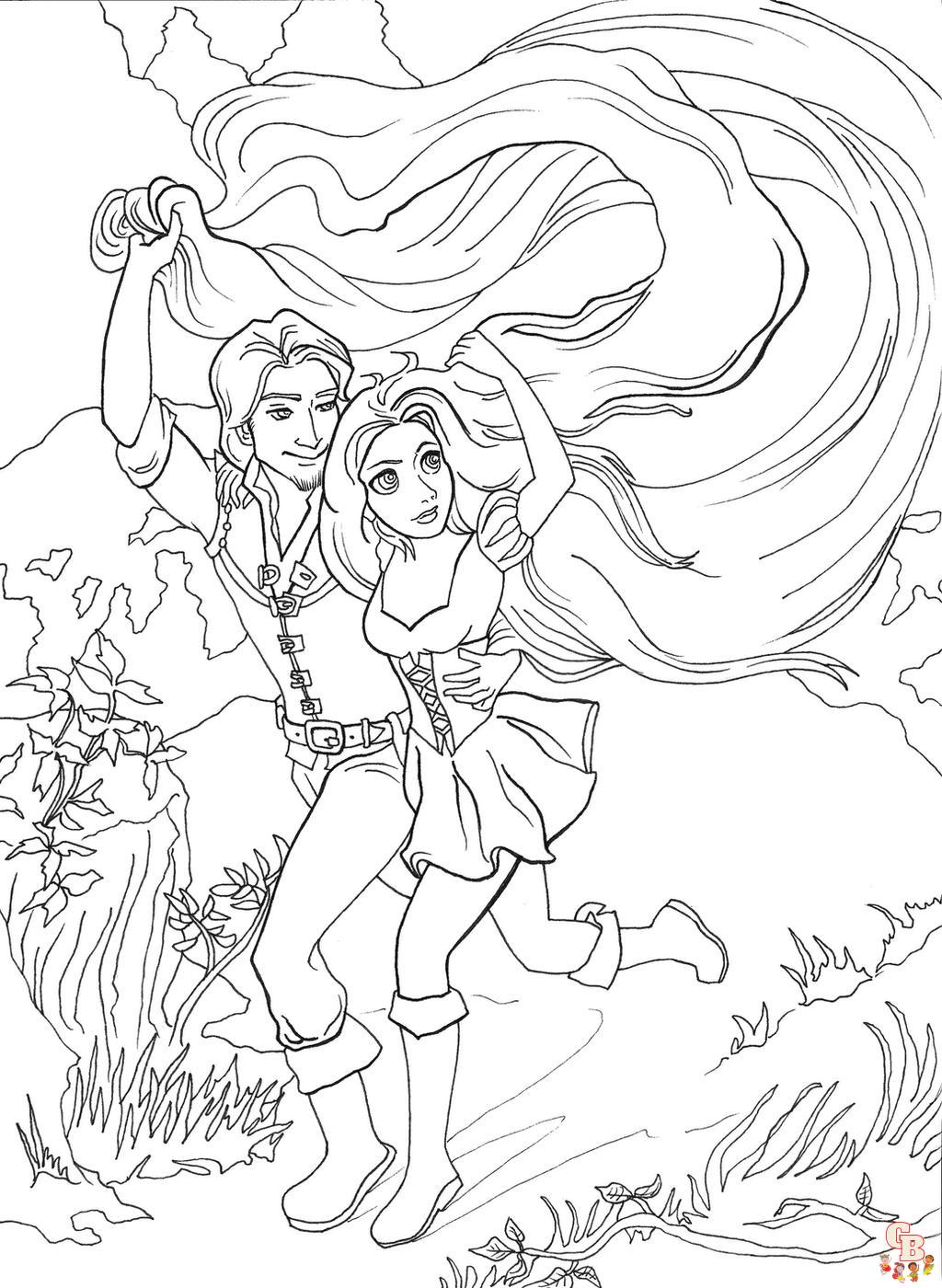Printable tangled coloring pages free for kids and adults