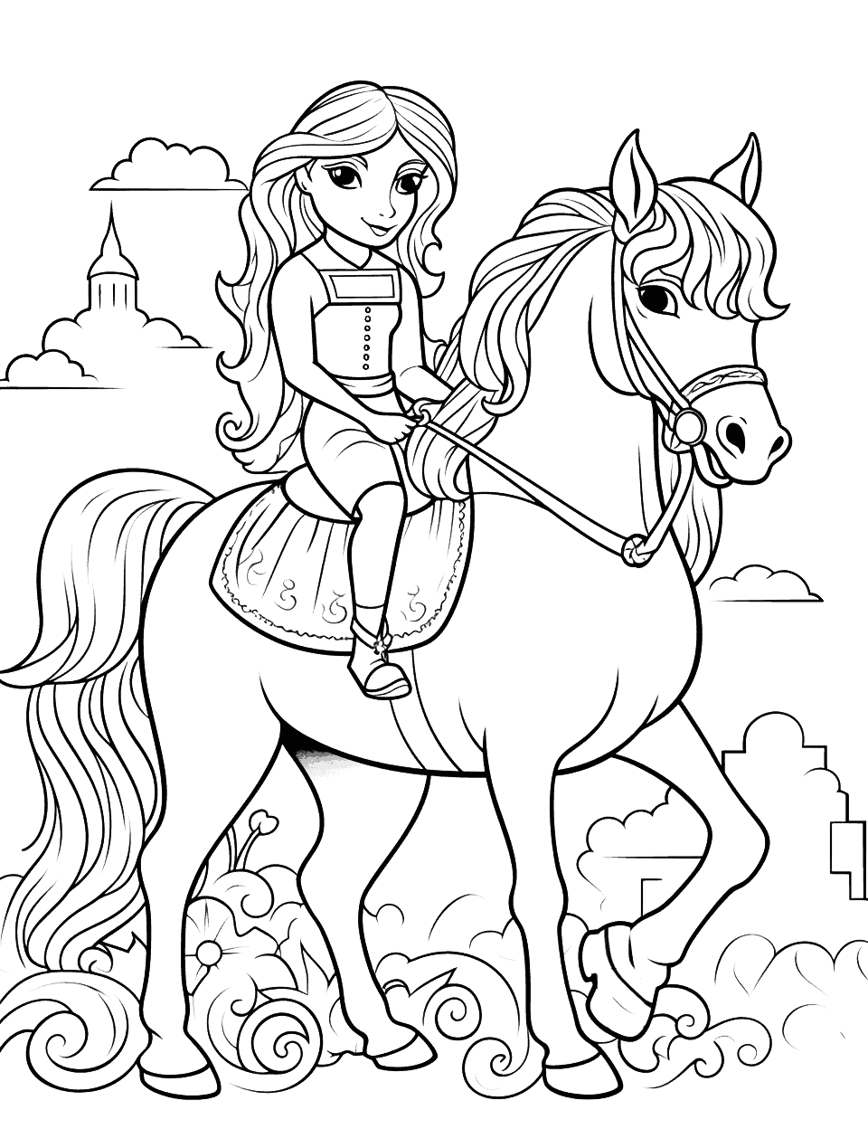 Horse coloring pages free printable sheets