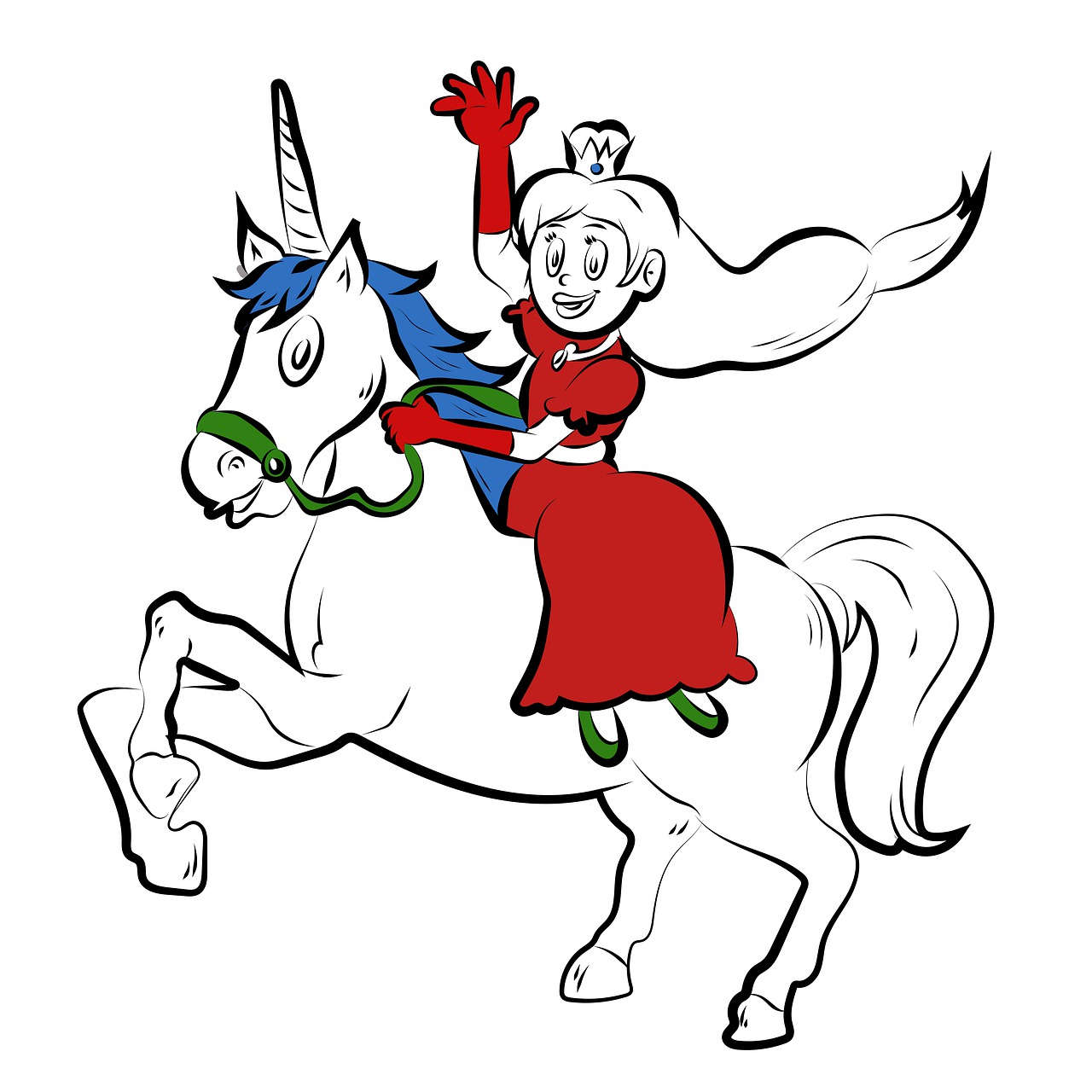 Download unicorn princess coloring page royalty