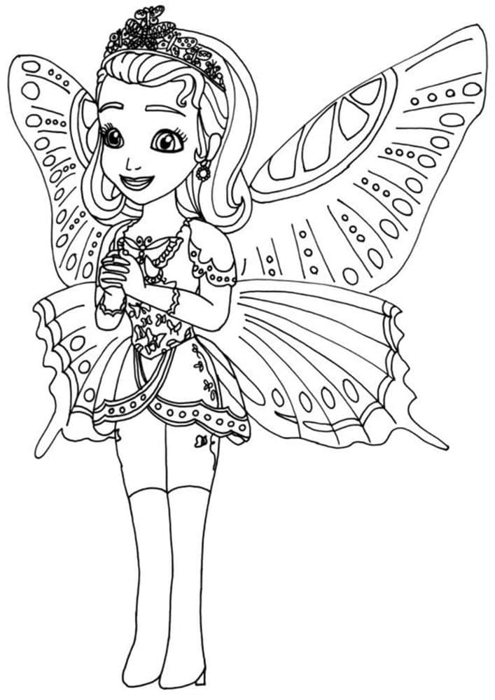 Free easy to print sofia the first coloring pages