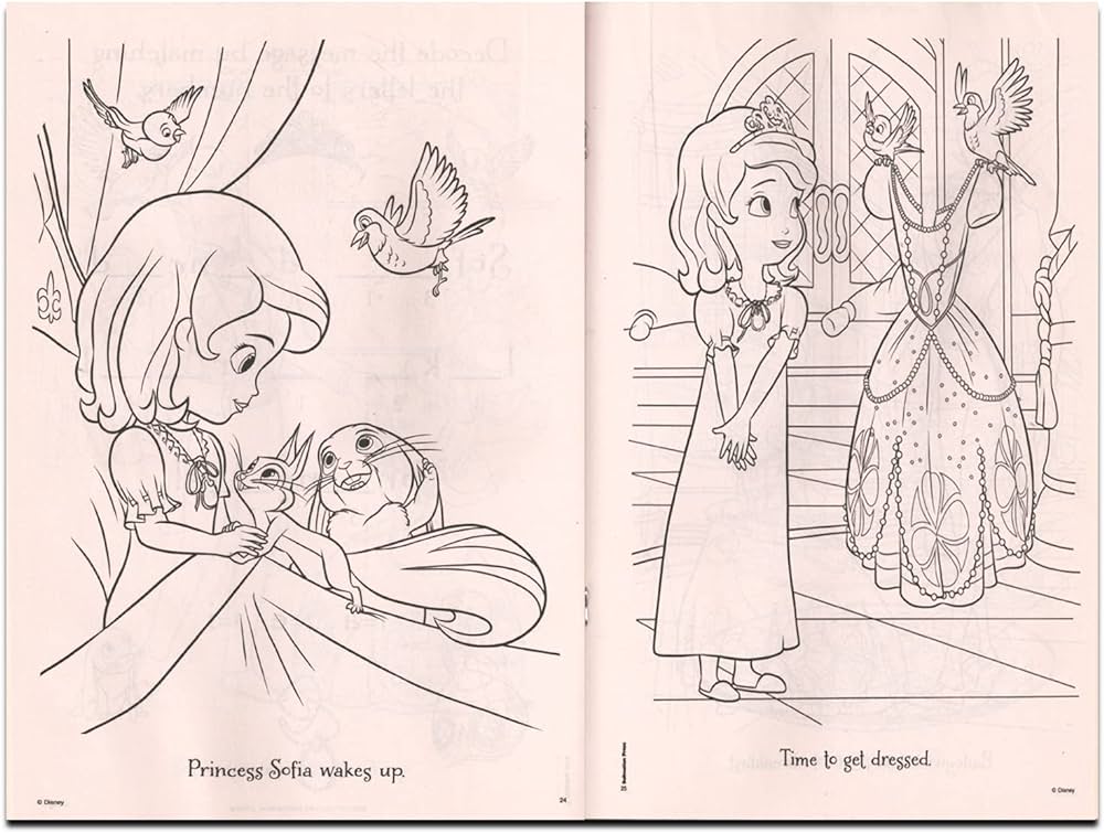 Sofia the first coloring book set for kids