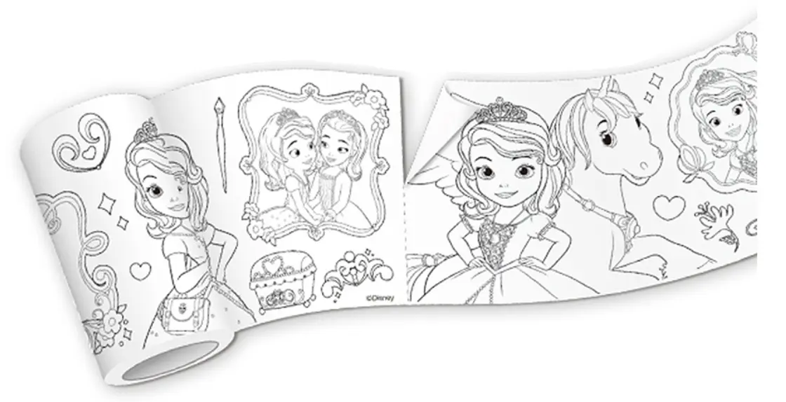 Disney princess sofia m roll coloring sticker for kids