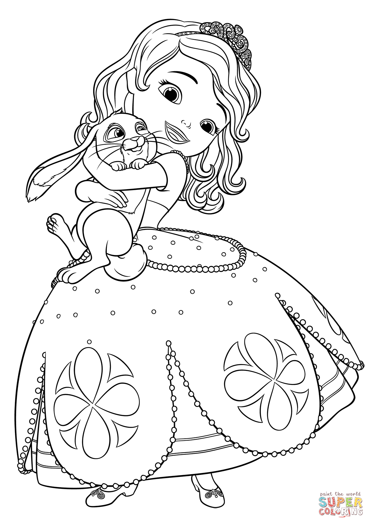 Sofia and clover coloring page free printable coloring pages