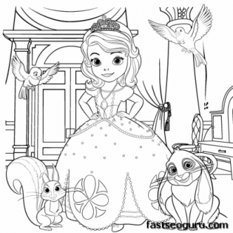 Princess sofia coloring in sheet