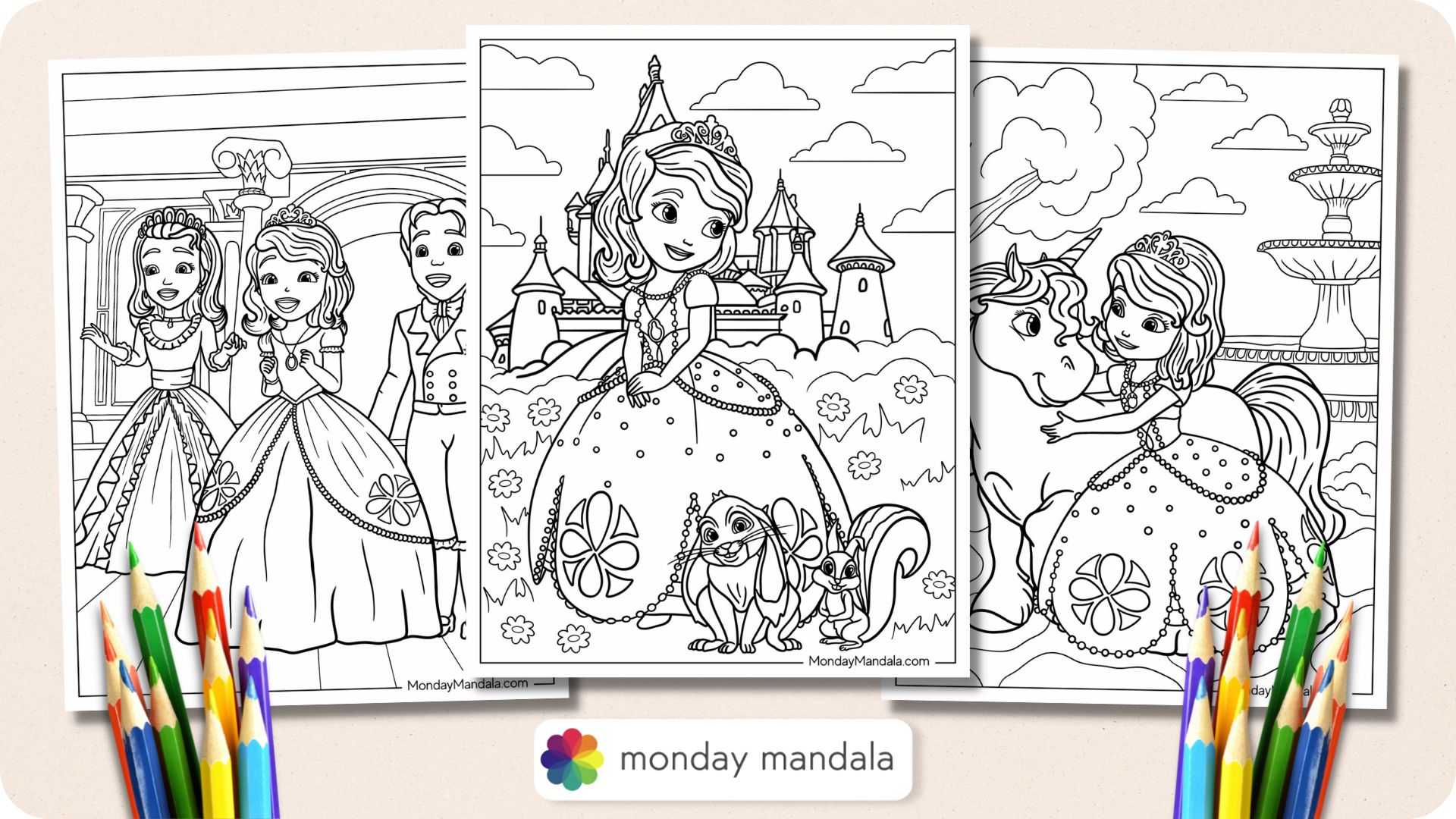 Sofia the first coloring pages free pdf printables