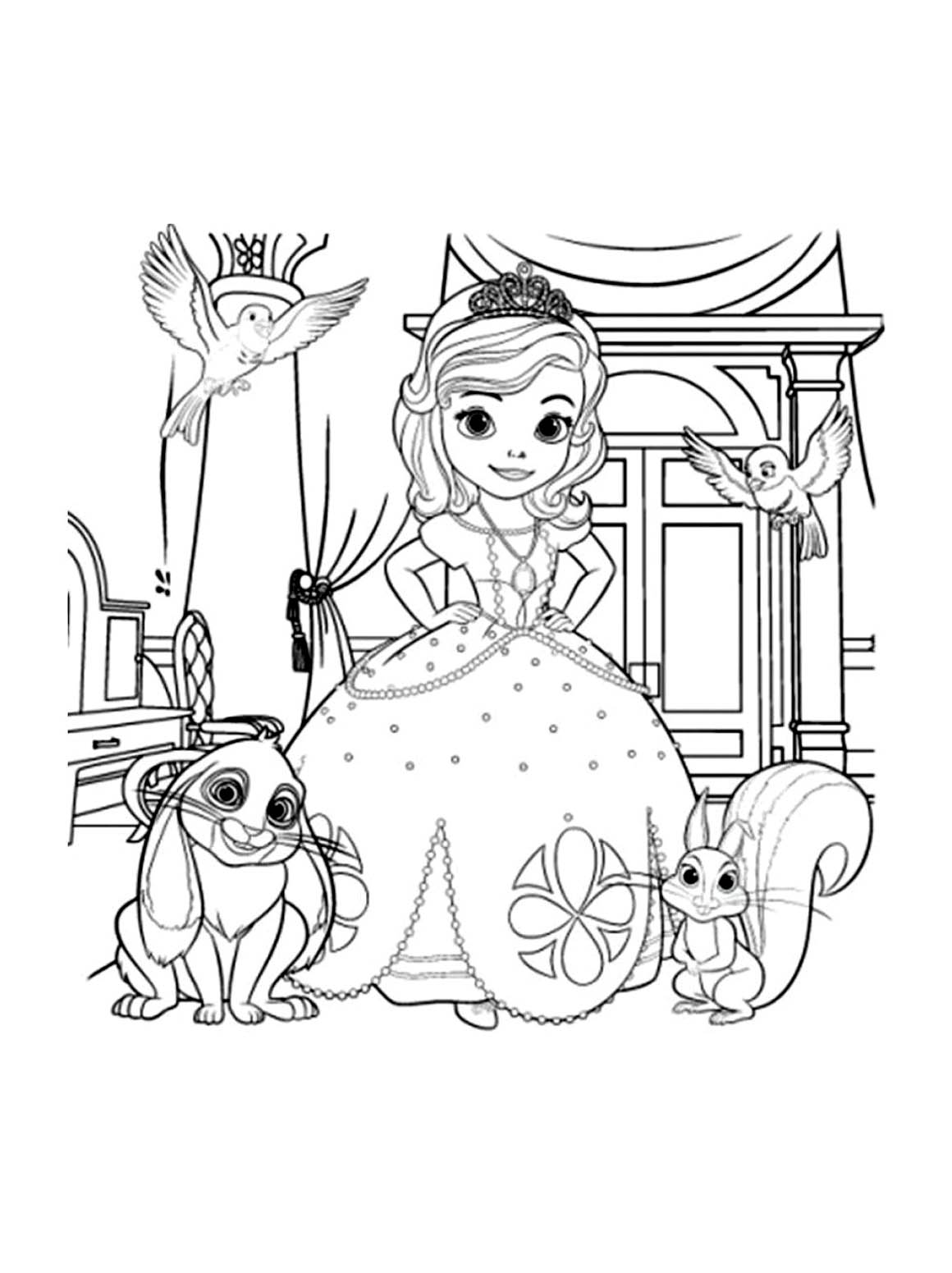 Free coloring pages of princess sofia disney