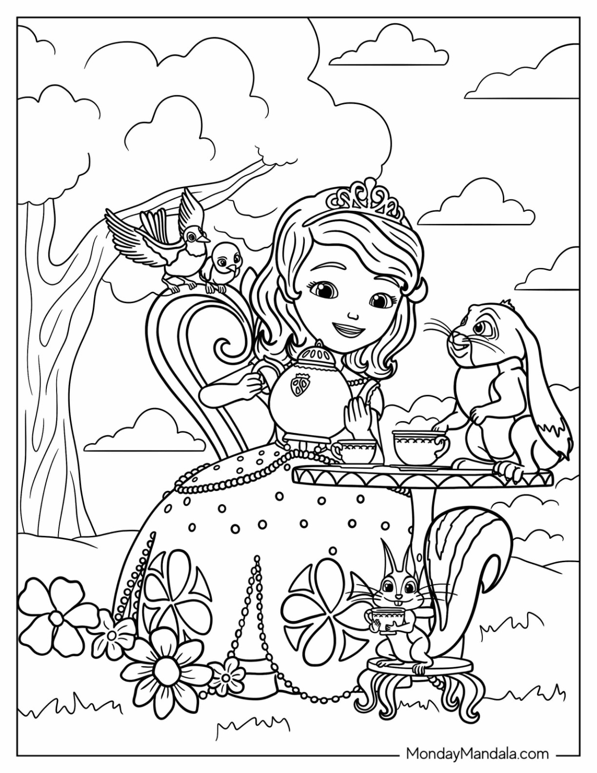 Sofia the first coloring pages free pdf printables