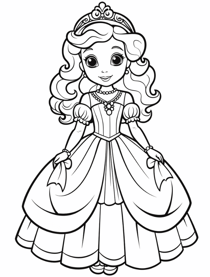 Princess coloring pages hue therapy