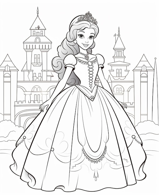 Page princess coloring book images