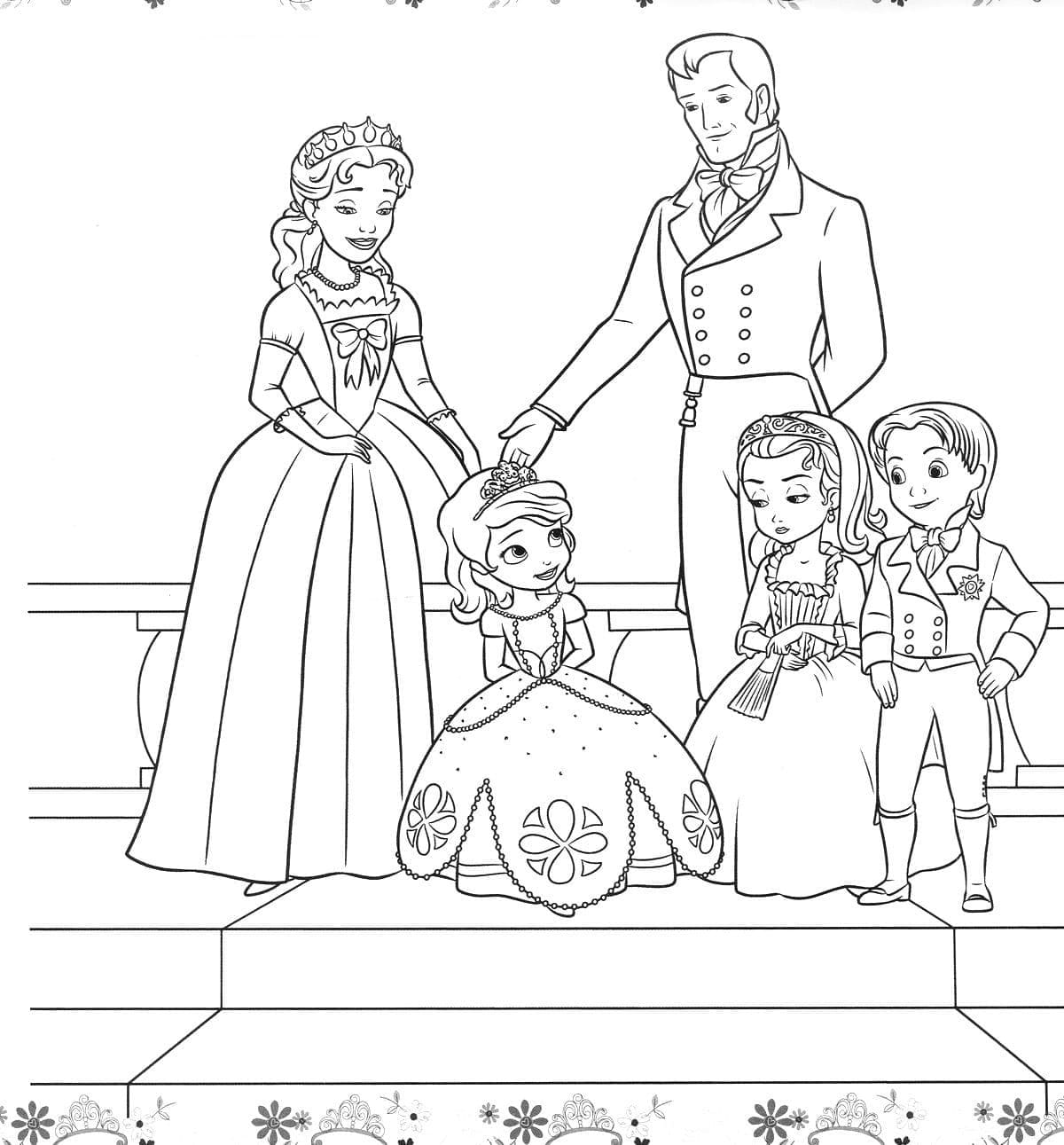 Sofia the first characters coloring page