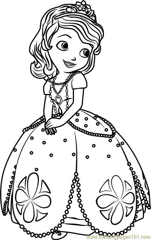 Beautiful princess sofia coloring page