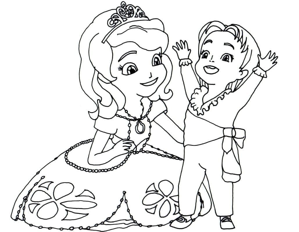 Princess sofia and james coloring page