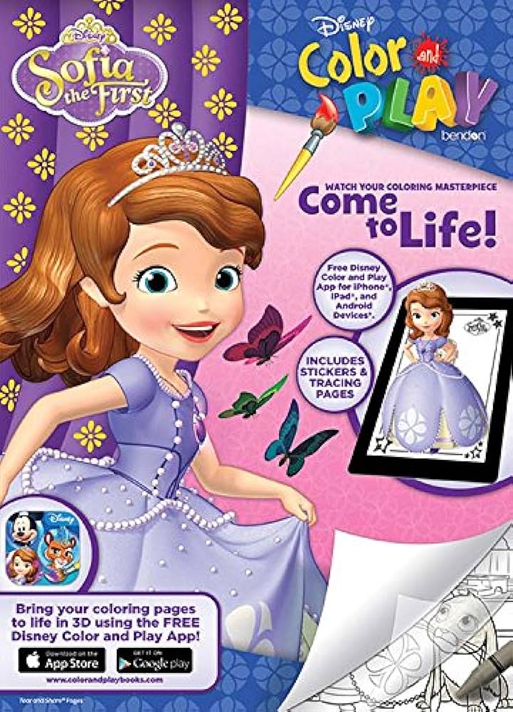 Disney princess sofia the first color and play e to life in d coloring book toys games