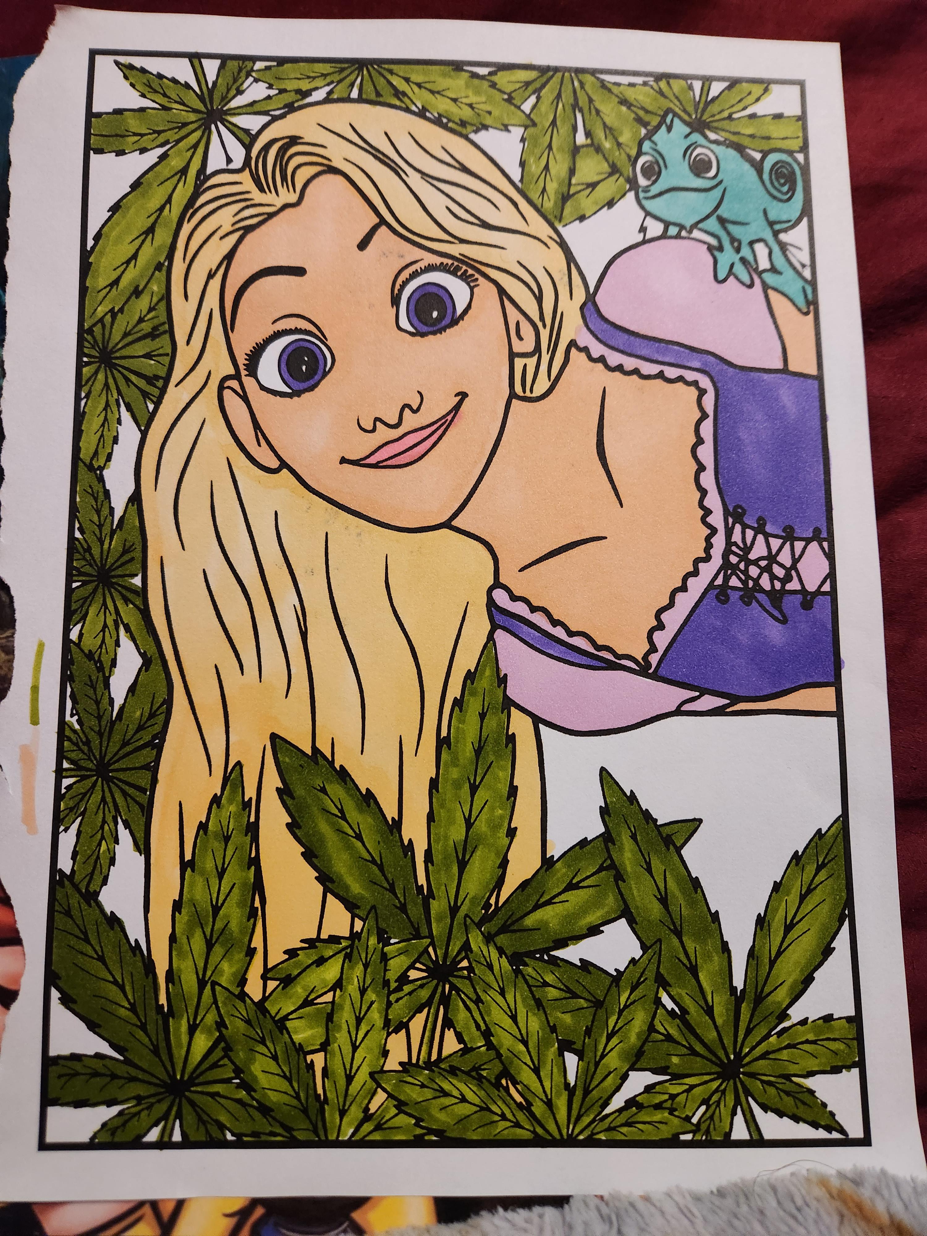 Stoner princess coloring book with alcohol markers rcoloringbookspastime