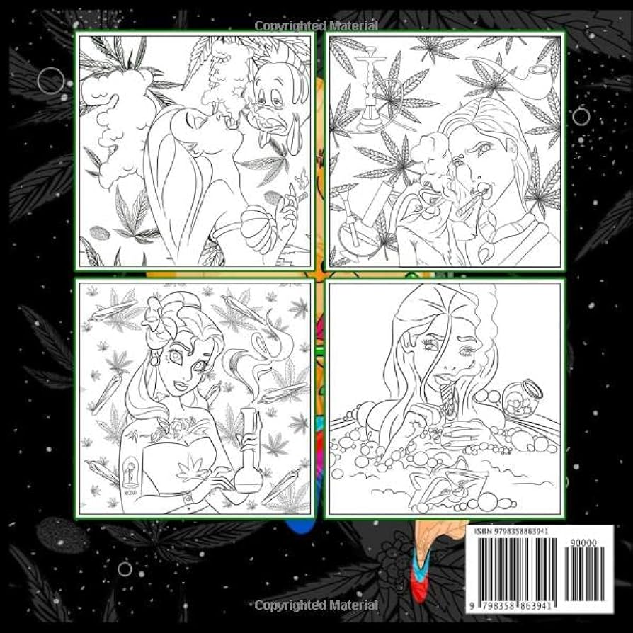 Princess stoner coloring book funny pretty stoner coloring pages for stress relief and relaxation trippy psychelic coloring book for fans adults the stoner activity book perfect stoner gift herbert andrew