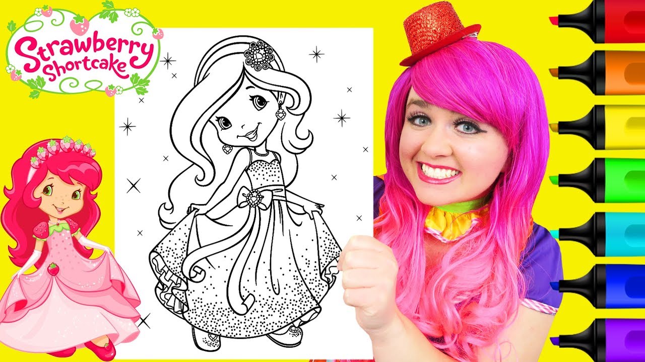 Coloring strawberry shortcake princess dress coloring page prisacolor arkers kii the clown