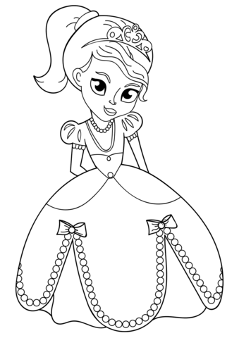 Cute princess coloring page free printable coloring pages