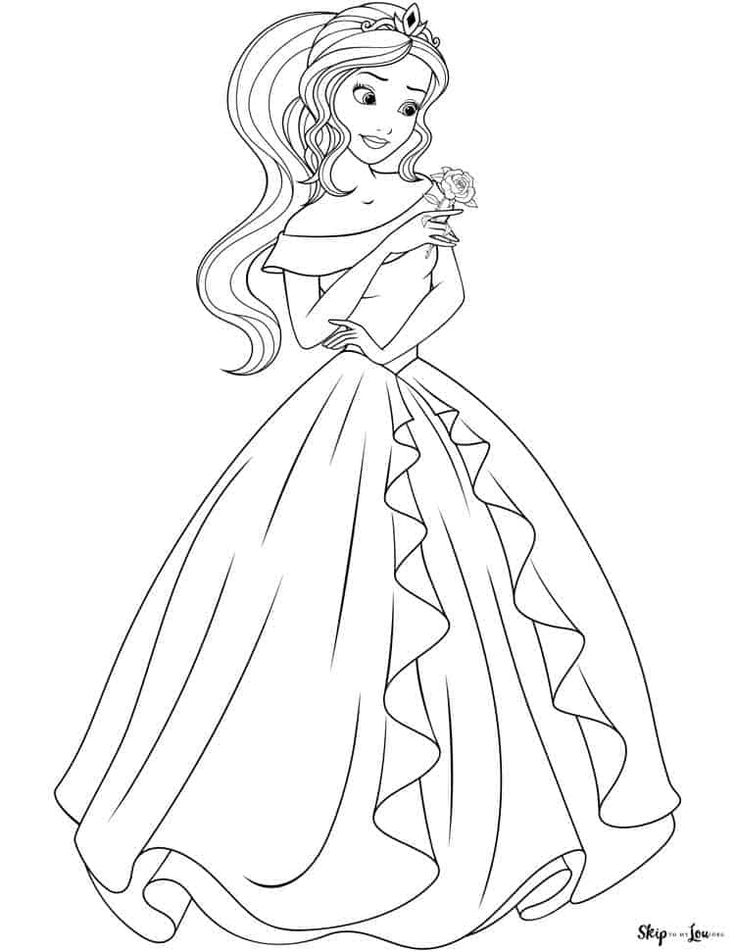 Princess coloring page princess coloring cartoon coloring pages princess coloring pages