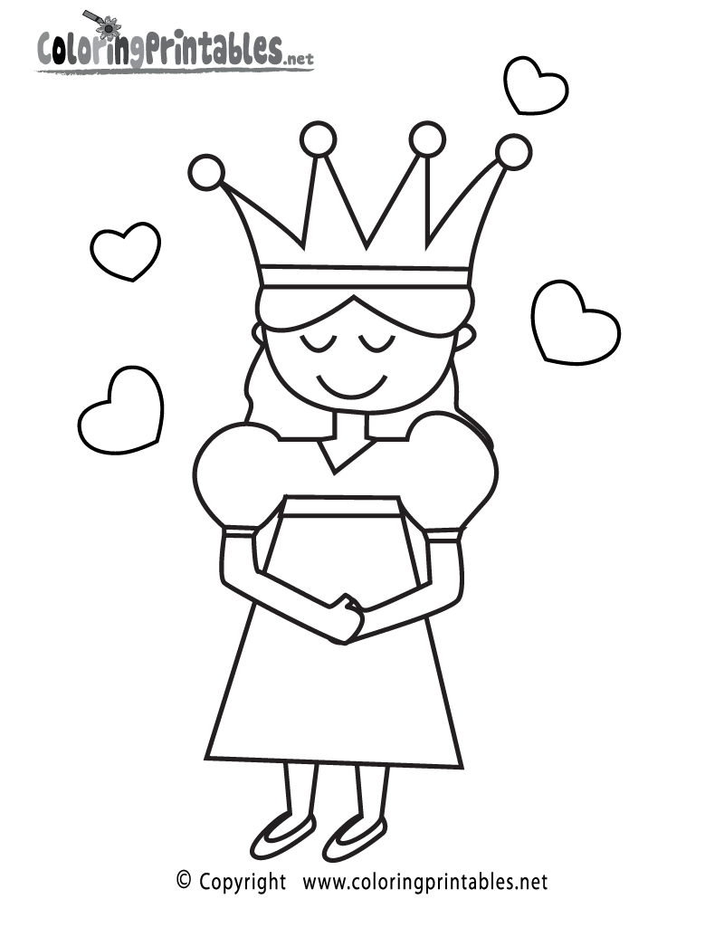 Free printable princess coloring page