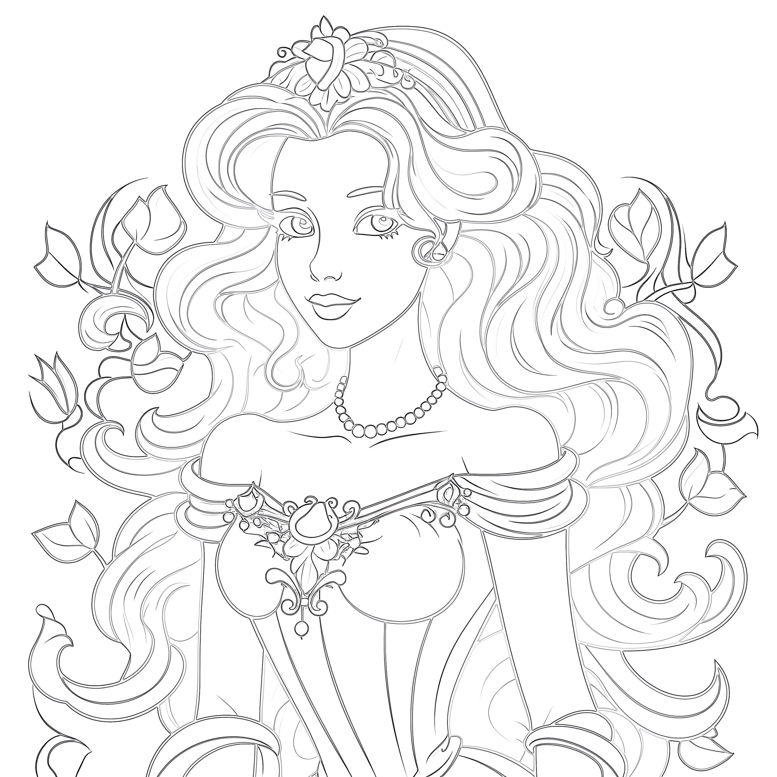 Free princess coloring page coloring pages mimi panda