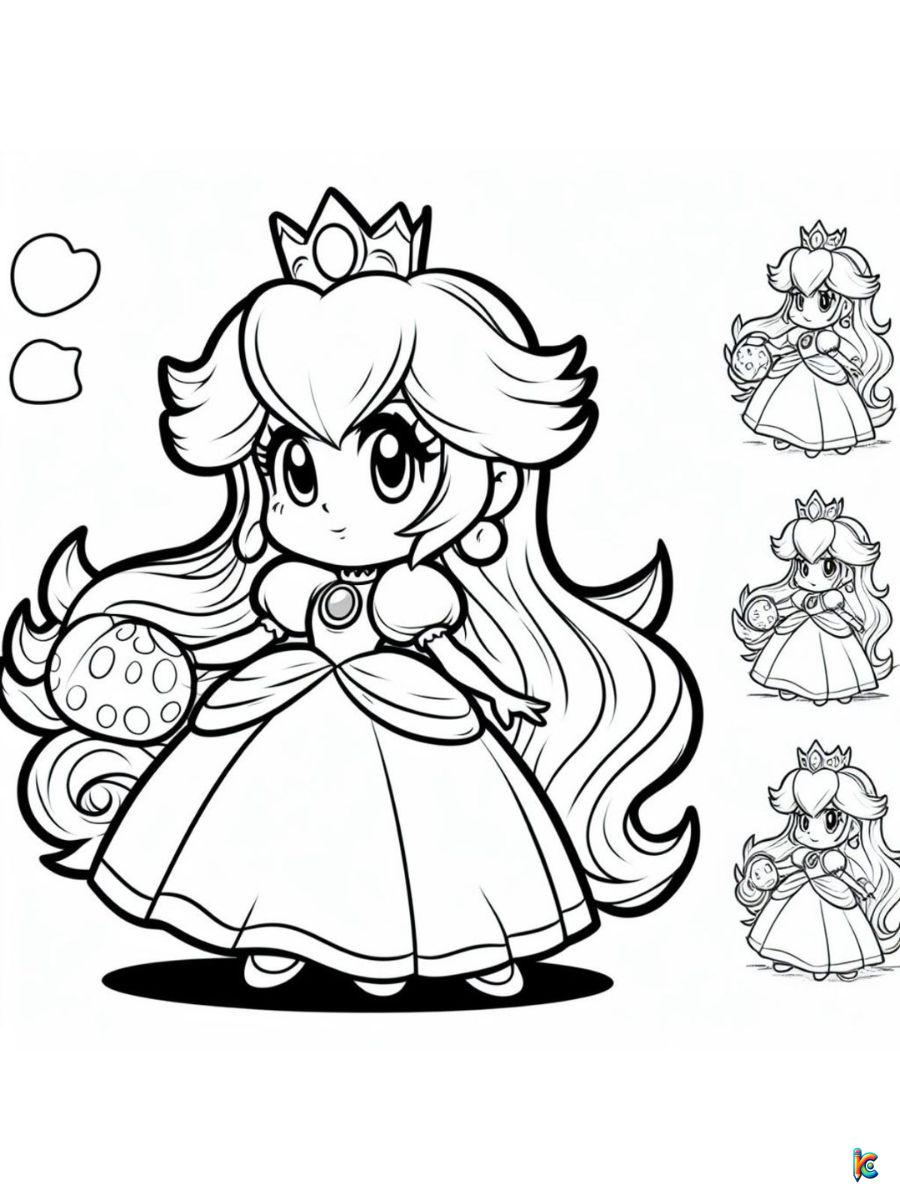 Princess peach coloring pages â